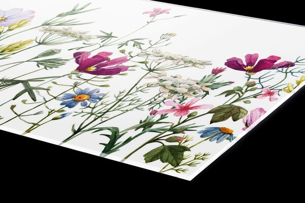 Plexi a konyhapult mögött virágmintás - 60 x 60 cm