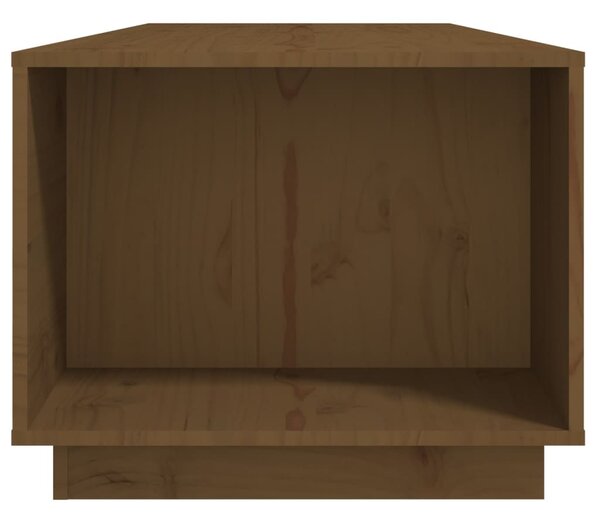 Mézbarna tömör fenyőfa dohányzóasztal 110 x 50 x 40 cm