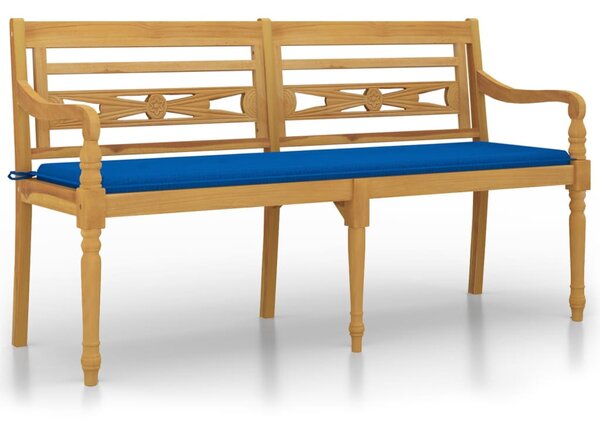 Tömör tíkfa Batavia pad királykék párnával 150 cm