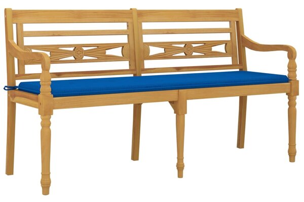 Tömör tíkfa Batavia pad királykék párnával 150 cm