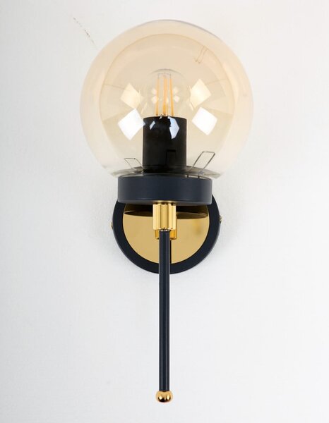 Fekete-aranyszínű fali lámpa ø 15 cm Tokyo – Squid Lighting