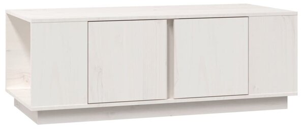 Fehér tömör fenyőfa dohányzóasztal 110x50x40 cm