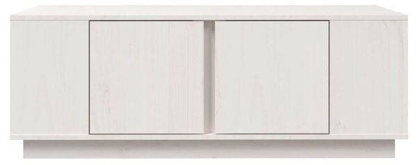 Fehér tömör fenyőfa dohányzóasztal 110x50x40 cm