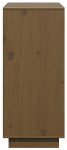 Mézbarna tömör fenyőfa tálalószekrény 110,5x35x80 cm