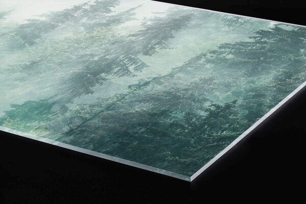 Plexi a konyhapult mögött köd az erdőben - 60 x 40 cm