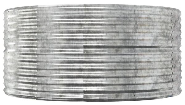 Ezüstszínű horganyzott acél kerti magaságyás 140x140x68 cm