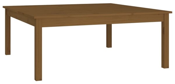 Mézbarna tömör fenyőfa dohányzóasztal 100 x 100 x 40 cm