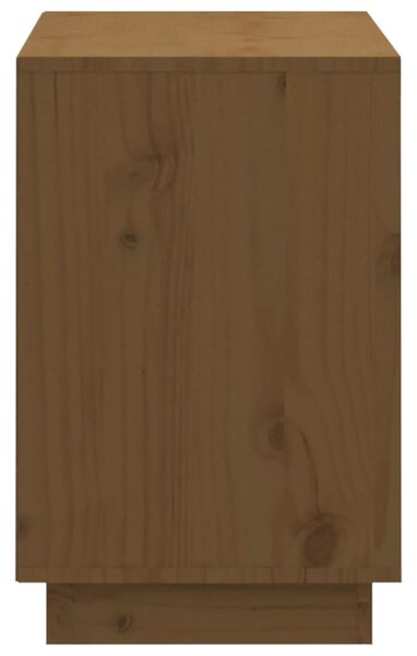 Mézbarna tömör fenyőfa cipőszekrény 110 x 34 x 52 cm