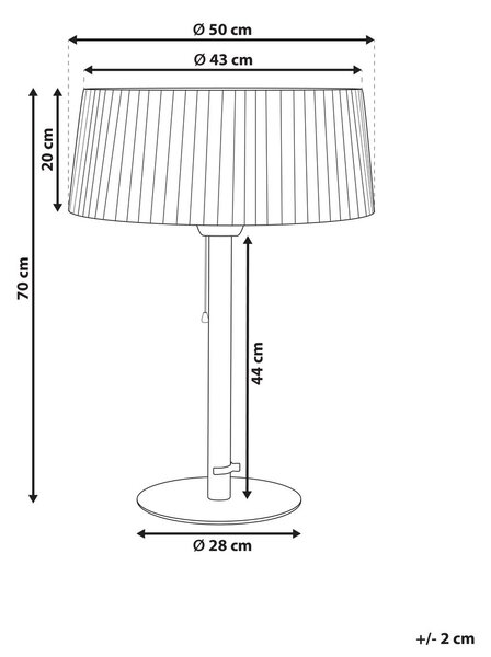 Álló infravörös teraszfűtő OLLERIA 1500 W Szürke