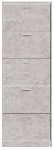 Betonszürke szerelt fa cipőszekrény 59 x 17 x 169 cm