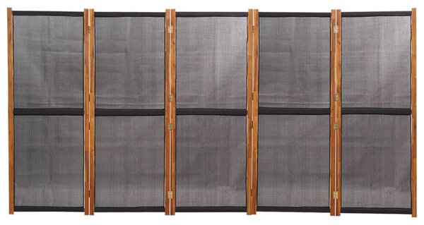 Fekete 5 paneles térelválasztó 350x180 cm