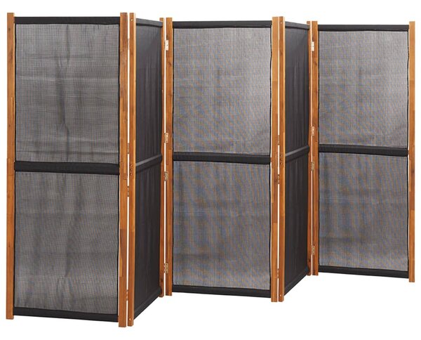 Fekete 5 paneles térelválasztó 350x180 cm