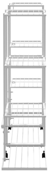Fehér vas virágtartó állvány kerekekkel 94,5 x 24,5 x 91,5 cm