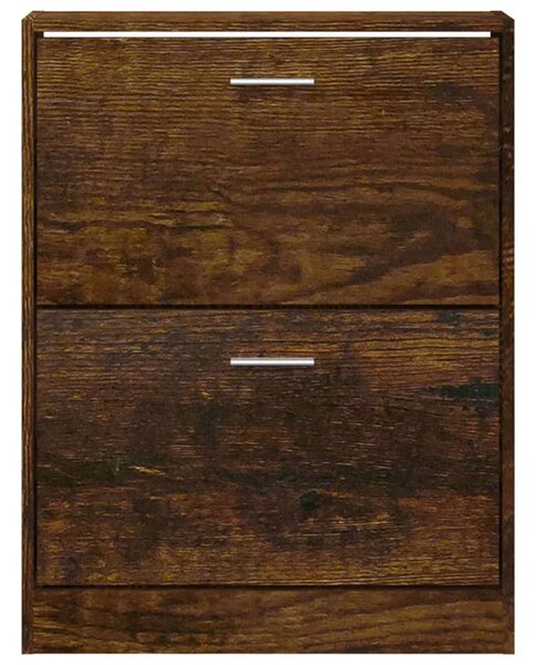 Füstös tölgy színű szerelt fa cipősszekrény 59x17x81 cm