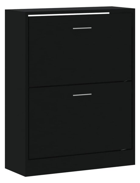 Fekete szerelt fa cipősszekrény 63x24x81 cm