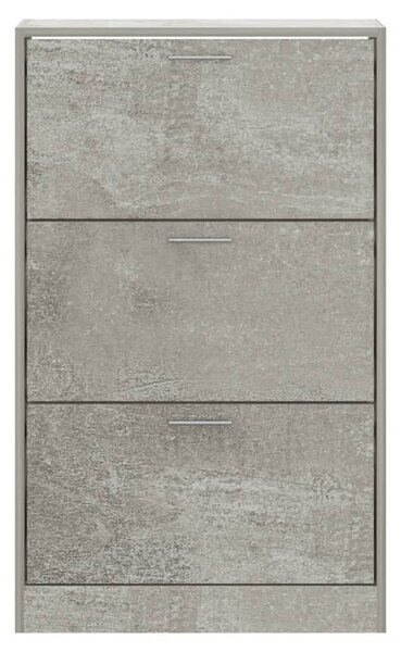 Betonszürke szerelt fa cipőszekrény 63x24x103 cm