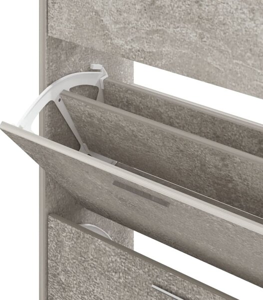 Betonszürke szerelt fa cipőszekrény 63x24x103 cm