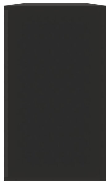 Fekete cipőpad 80 x 24 x 45 cm rétegelt fából