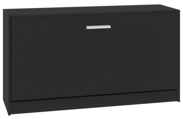 Fekete cipőpad 80 x 24 x 45 cm rétegelt fából