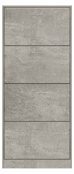 Betonszürke szerelt fa cipőszekrény 63x24x147 cm