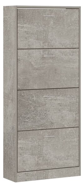 Betonszürke szerelt fa cipőszekrény 63x24x147 cm