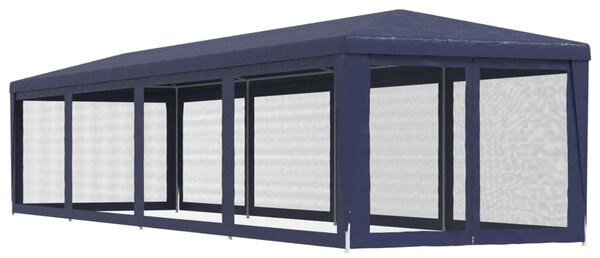 Kék HDPE rendezvénysátor 10 hálós oldalfallal 3 x 12 m