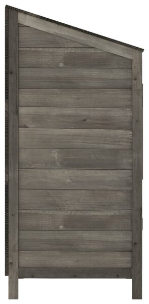 Antracitszürke tömör fenyőfa kerti fészer 55 x 52 x 112 cm
