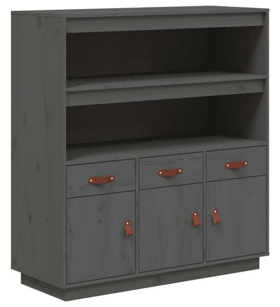 Szürke tömör fenyőfa magasszekrény 100 x 40 x 108,5 cm