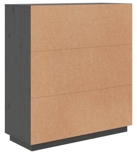 Szürke tömör fenyőfa magasszekrény 100 x 40 x 108,5 cm