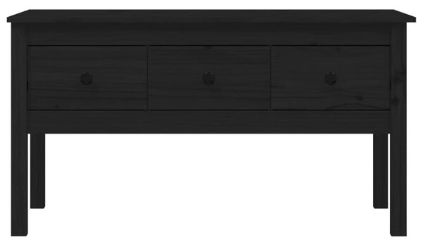 Fekete tömör fenyőfa dohányzóasztal 102 x 49 x 55 cm