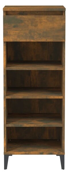 Füstös tölgy színű szerelt fa cipőtartó 40x36x105 cm