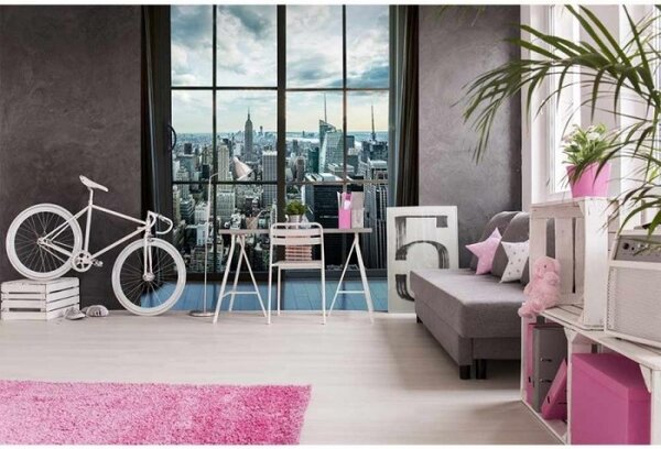 Nem szőtt fotótapéta kilátás manhattanre az ablakból 225 x 250 cm