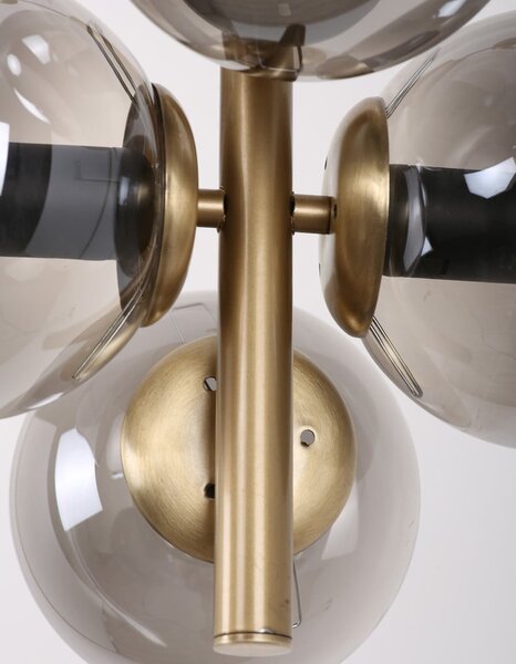 Szürke-aranyszínű függőlámpa üveg búrával ø 15 cm Forte – Squid Lighting