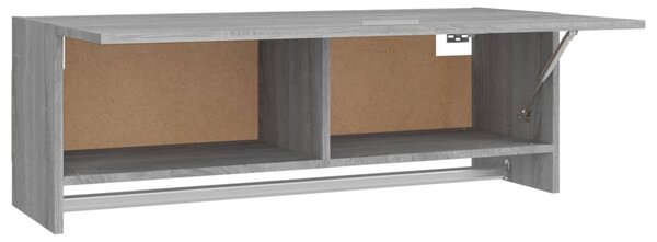Szürke sonoma színű szerelt fa ruhásszekrény 100 x 32,5 x 35 cm