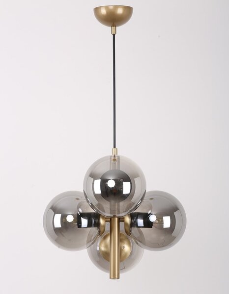 Szürke-aranyszínű függőlámpa üveg búrával ø 15 cm Forte – Squid Lighting