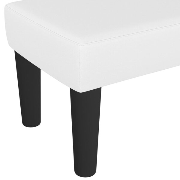 Fehér műbőr pad 70 x 30 x 30 cm