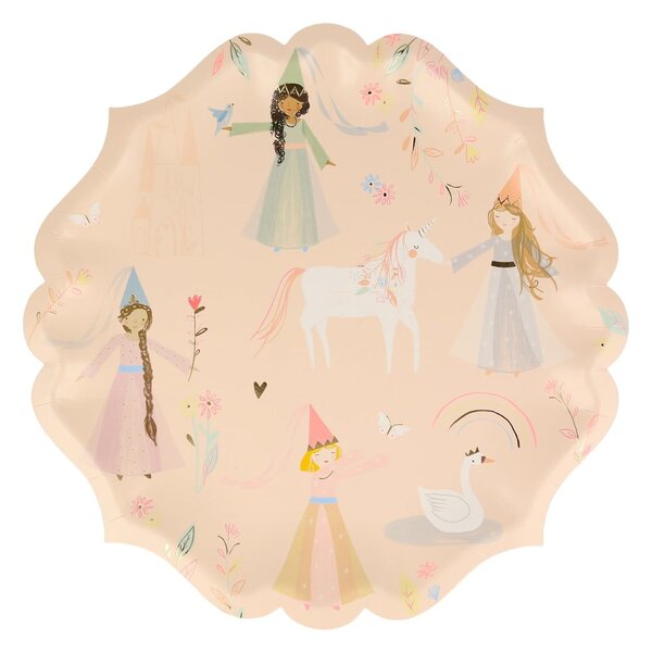 Egyszer használatos papír tányér készlet 8 db-os princess – Meri Meri