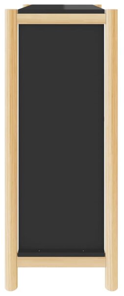 Fekete szerelt fa cipőszekrény 57,5 x 33 x 80 cm
