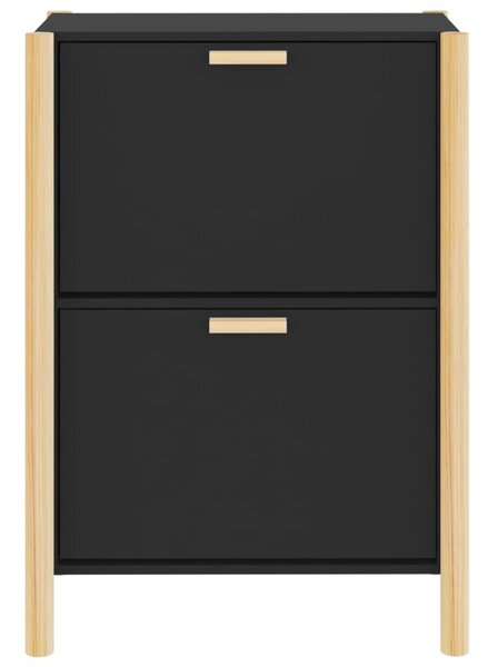 Fekete szerelt fa cipőszekrény 57,5 x 33 x 80 cm