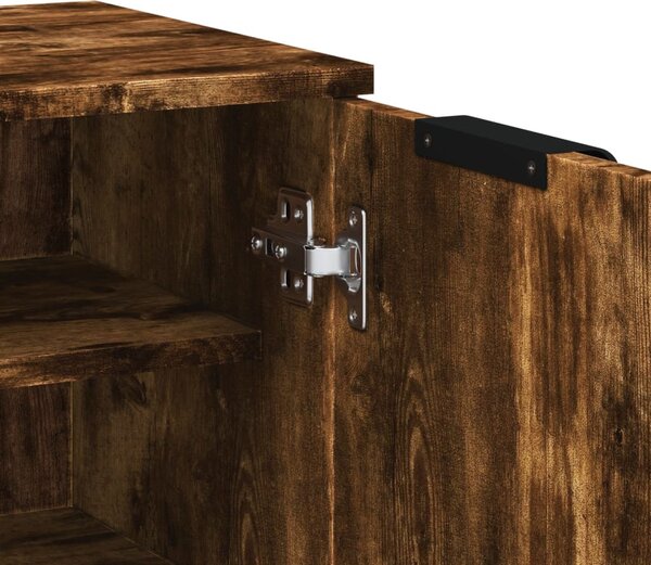 Füstös tölgyszínű szerelt fa cipősszekrény 59 x 35 x 100 cm