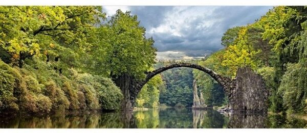 Panorámás nem szőtt fotótapéta táj íves híddal 375 x 150 cm