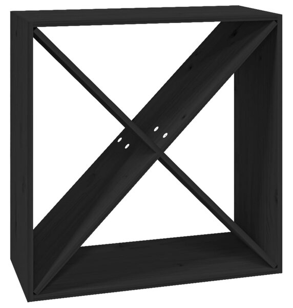 Fekete tömör fenyőfa borszekrény 62x25x62 cm