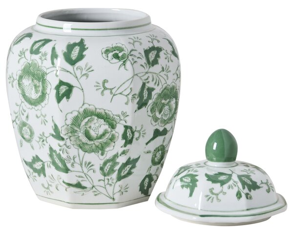 Fedeles váza FERROL Porcelán 29 cm Fehér/zöld