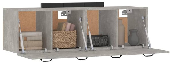 2 db betonszürke szerelt fa faliszekrény 80 x 35 x 36,5 cm