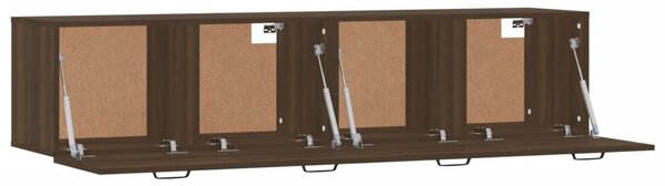 2 db barna tölgy színű szerelt fa faliszekrény 60x36,5x35 cm