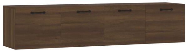 2 db barna tölgy színű szerelt fa faliszekrény 60x36,5x35 cm