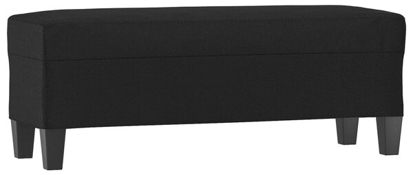 Fekete műbőr pad 100 x 35 x 41 cm