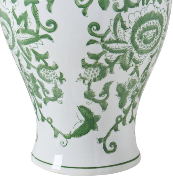 Fedeles váza MONDRAGON Porcelán 37 cm Fehér/zöld