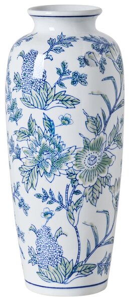 Virágtartó váza GUADIX Porcelán 35 cm Fehér/kék