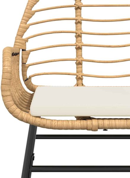 7 észes barna polyrattan üveg kerti étkezőgarnitúra párnával